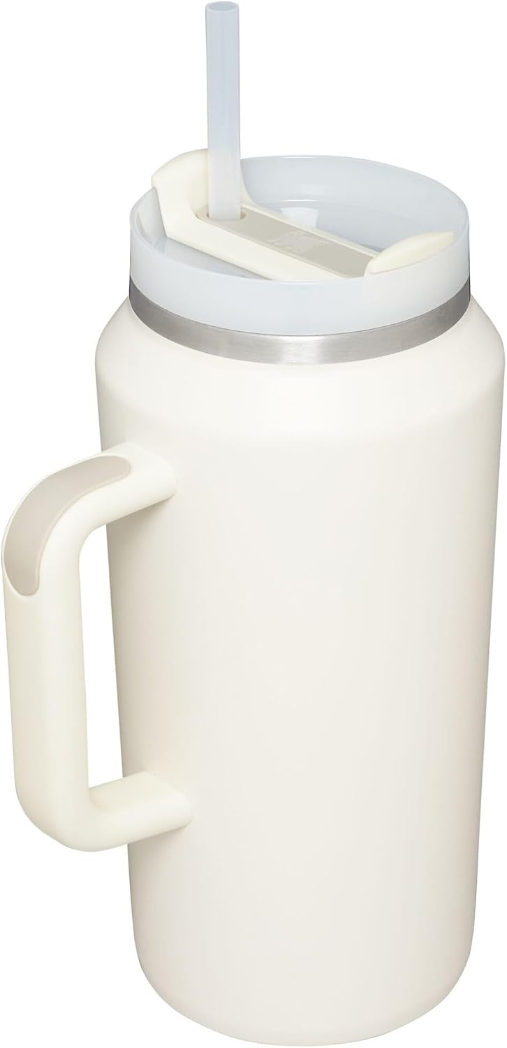 image:imageSTANLEY Quencher H20 Flow State Tumbler 30 oz Chili Red Handle and Straw 3Position Lid Cup Holder Compatible for Travel Insulated Stainless Steel Cup BPAFreeCream
