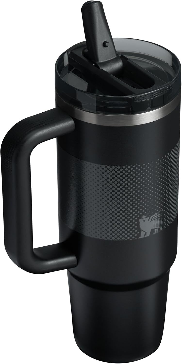 image:imageSTANLEY Quencher ProTour Flipstraw Tumbler 20 oz Chili Black BuiltIn Straw amp Handle Cupholder Compatible for Travel Leakproof Insulated Stainless Steel Cup BPAFreeBlack Fade