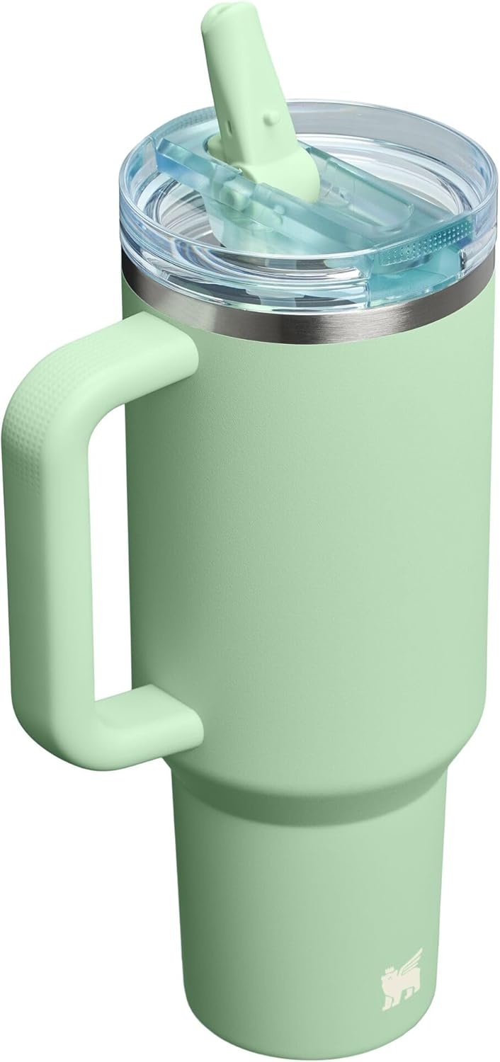 image:imageSTANLEY Quencher ProTour Flipstraw Tumbler 20 oz Chili Black BuiltIn Straw amp Handle Cupholder Compatible for Travel Leakproof Insulated Stainless Steel Cup BPAFreePistachio