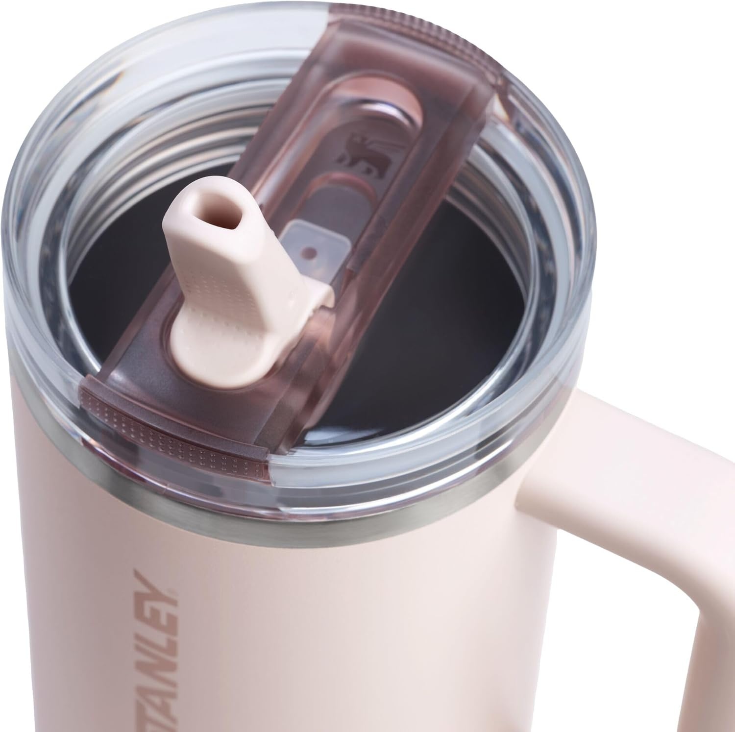 image:imageSTANLEY Quencher ProTour Flipstraw Tumbler 20 oz Chili Black BuiltIn Straw amp Handle Cupholder Compatible for Travel Leakproof Insulated Stainless Steel Cup BPAFreeRose Quartz