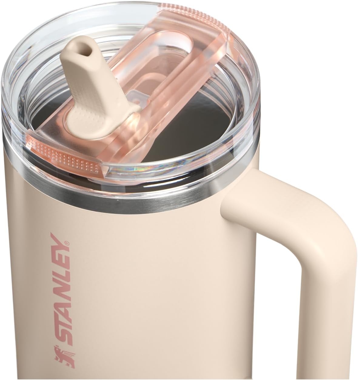 image:imageSTANLEY Quencher ProTour Flipstraw Tumbler 20 oz Chili Black BuiltIn Straw amp Handle Cupholder Compatible for Travel Leakproof Insulated Stainless Steel Cup BPAFreeChampagne