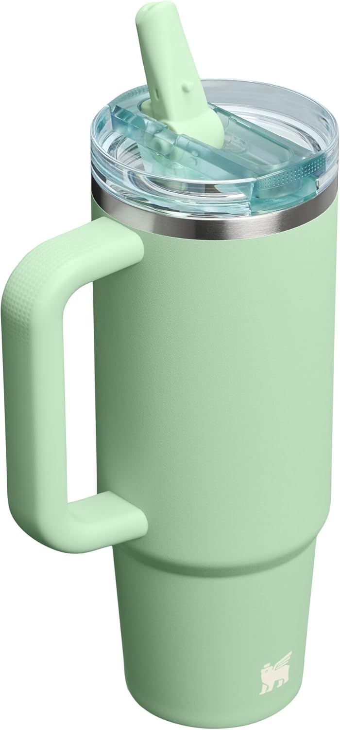 image:imageSTANLEY Quencher ProTour Flipstraw Tumbler 20 oz Chili Black BuiltIn Straw amp Handle Cupholder Compatible for Travel Leakproof Insulated Stainless Steel Cup BPAFreePistachio