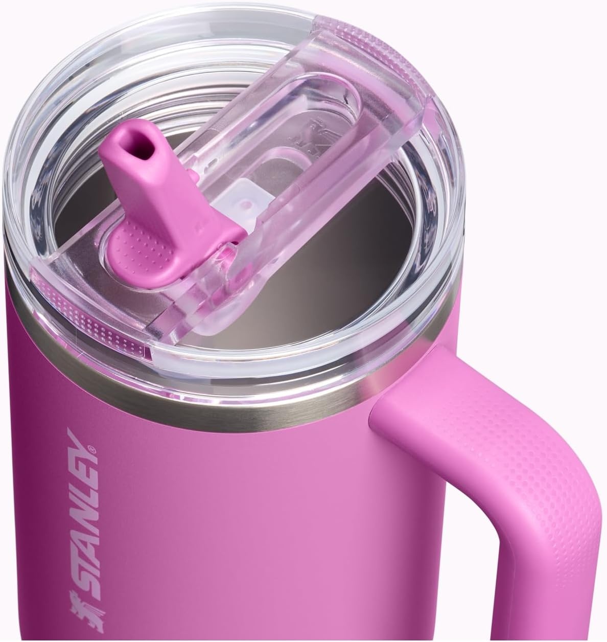 image:imageSTANLEY Quencher ProTour Flipstraw Tumbler 20 oz Chili Black BuiltIn Straw amp Handle Cupholder Compatible for Travel Leakproof Insulated Stainless Steel Cup BPAFreeDark Blossom