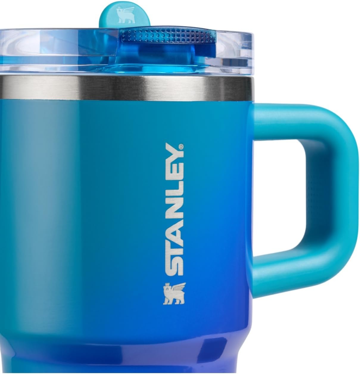 image:imageSTANLEY Quencher ProTour Flipstraw Tumbler 20 oz Chili Black BuiltIn Straw amp Handle Cupholder Compatible for Travel Leakproof Insulated Stainless Steel Cup BPAFreeSea Glass Aura