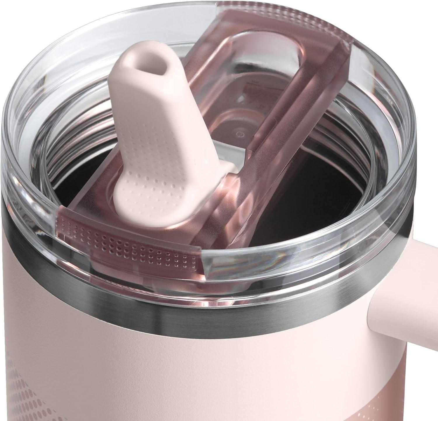image:imageSTANLEY Quencher ProTour Flipstraw Tumbler 20 oz Chili Black BuiltIn Straw amp Handle Cupholder Compatible for Travel Leakproof Insulated Stainless Steel Cup BPAFreeRose Quartz Fade