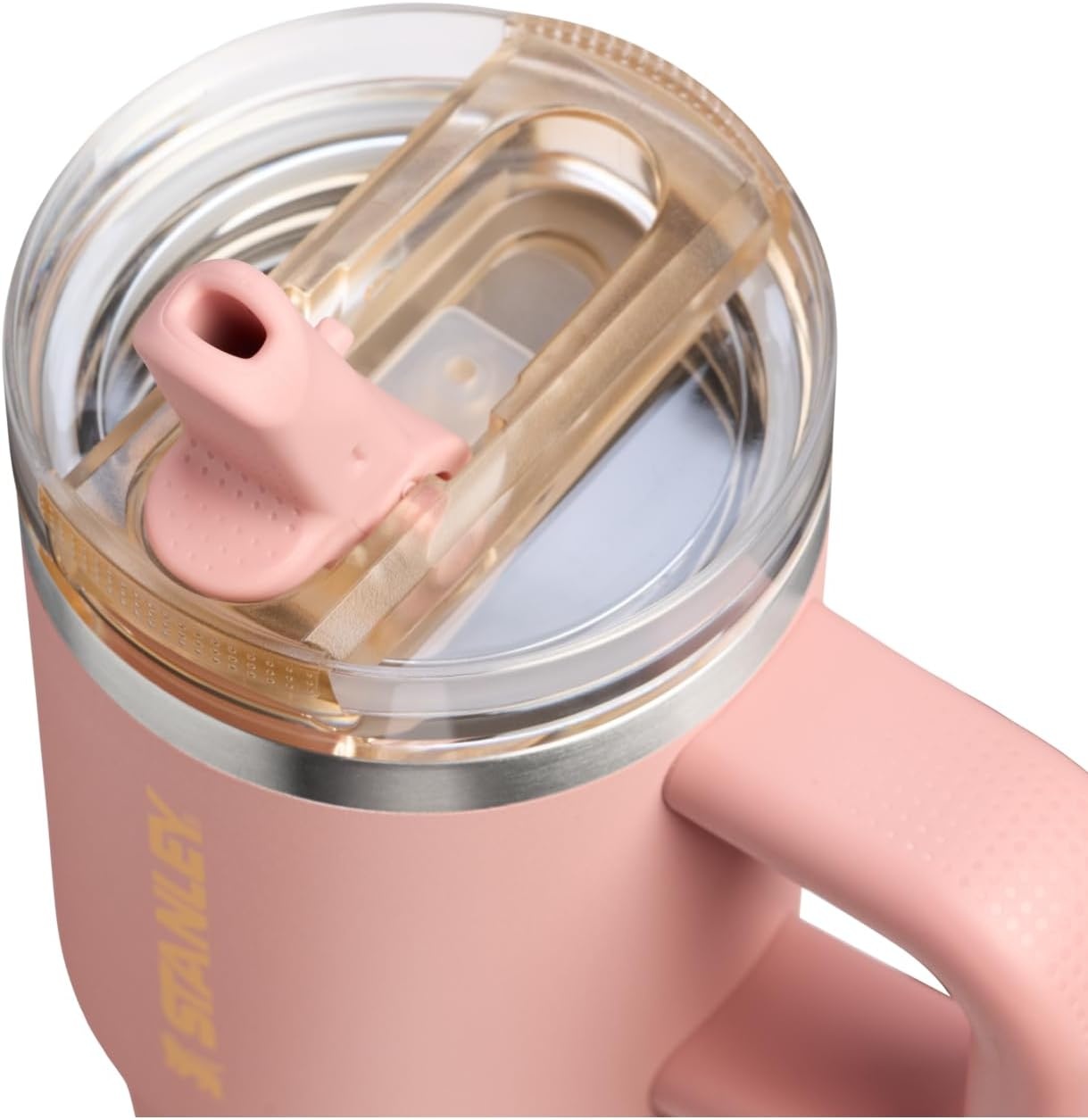 image:imageSTANLEY Quencher ProTour Flipstraw Tumbler 20 oz Chili Black BuiltIn Straw amp Handle Cupholder Compatible for Travel Leakproof Insulated Stainless Steel Cup BPAFreePeach Rose