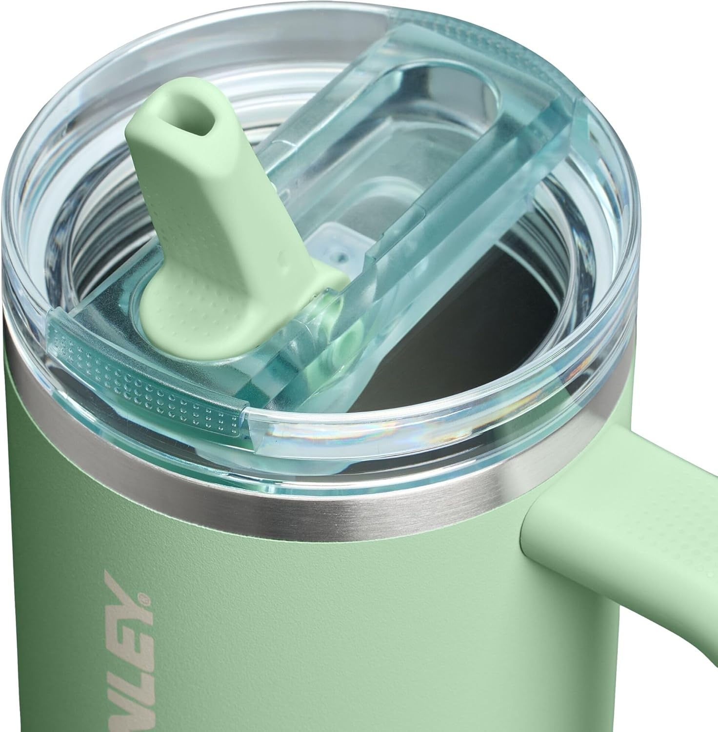 image:imageSTANLEY Quencher ProTour Flipstraw Tumbler 20 oz Chili Black BuiltIn Straw amp Handle Cupholder Compatible for Travel Leakproof Insulated Stainless Steel Cup BPAFreePistachio