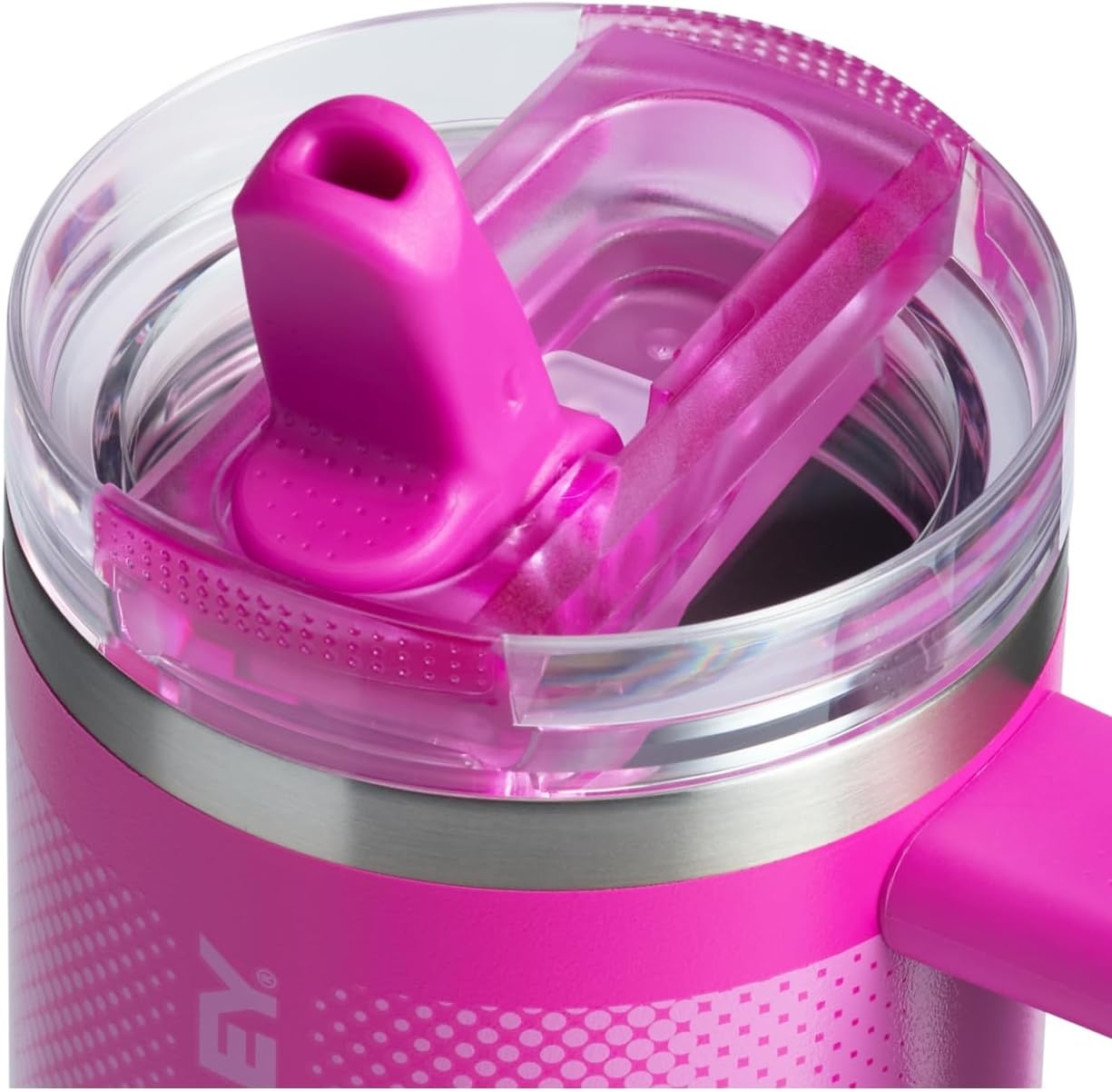 image:imageSTANLEY Quencher ProTour Flipstraw Tumbler 20 oz Chili Black BuiltIn Straw amp Handle Cupholder Compatible for Travel Leakproof Insulated Stainless Steel Cup BPAFreeVivid Violet Fade