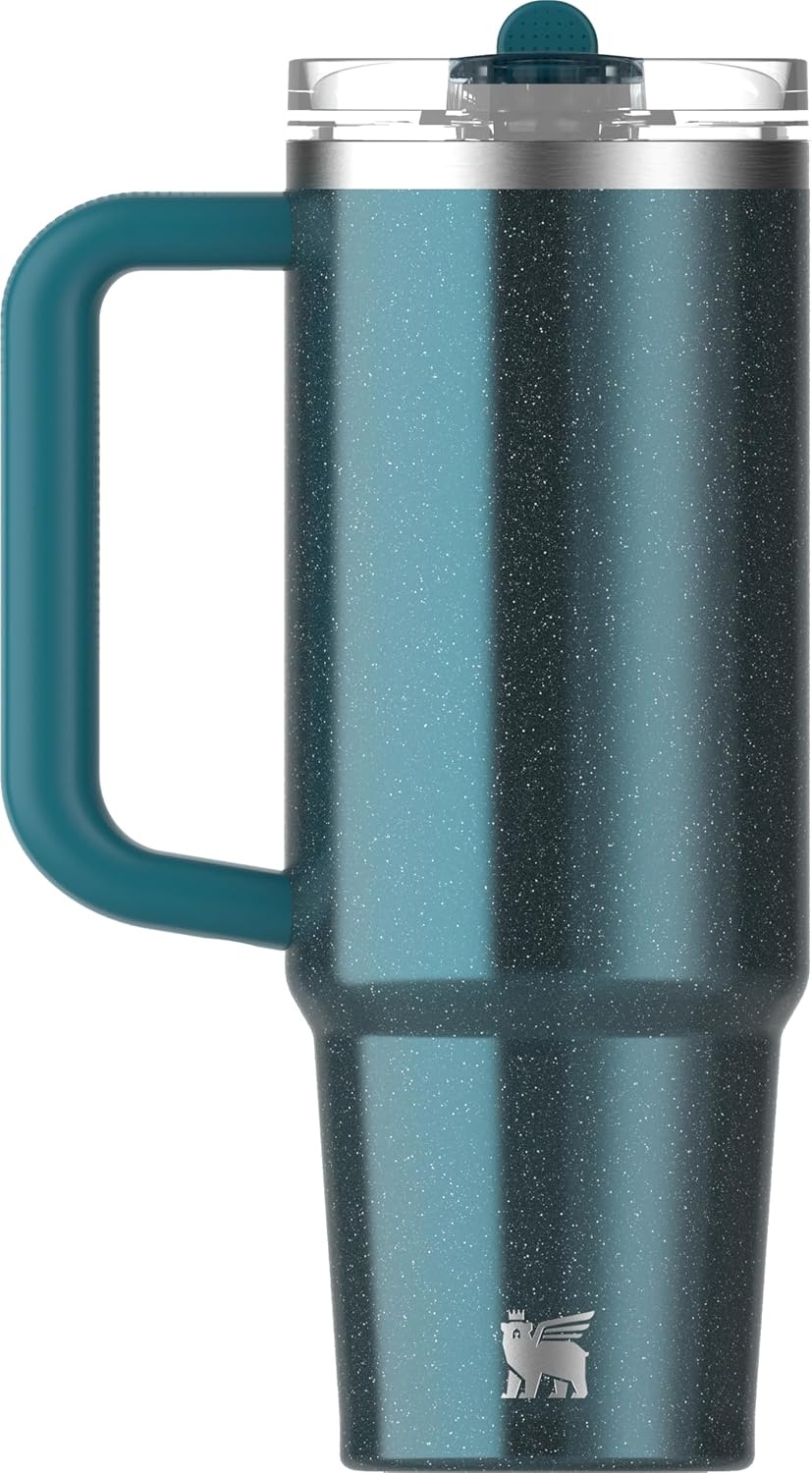 image:imageSTANLEY Quencher ProTour Flipstraw Tumbler 20 oz Chili Black BuiltIn Straw amp Handle Cupholder Compatible for Travel Leakproof Insulated Stainless Steel Cup BPAFreePonderosa Shimmer