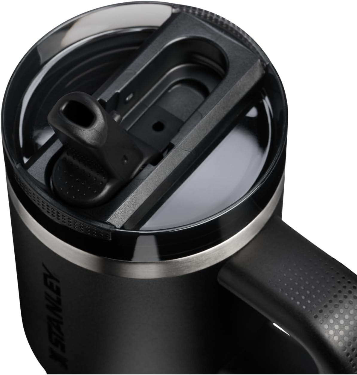 image:imageSTANLEY Quencher ProTour Flipstraw Tumbler 20 oz Chili Black BuiltIn Straw amp Handle Cupholder Compatible for Travel Leakproof Insulated Stainless Steel Cup BPAFreeBlack 20