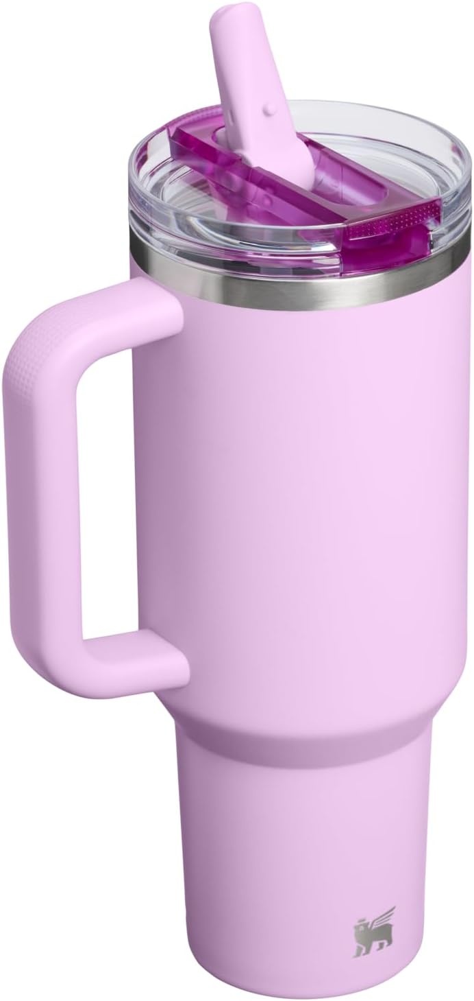 image:imageSTANLEY Quencher ProTour Flipstraw Tumbler 20 oz Chili Black BuiltIn Straw amp Handle Cupholder Compatible for Travel Leakproof Insulated Stainless Steel Cup BPAFreeSoft Orchid