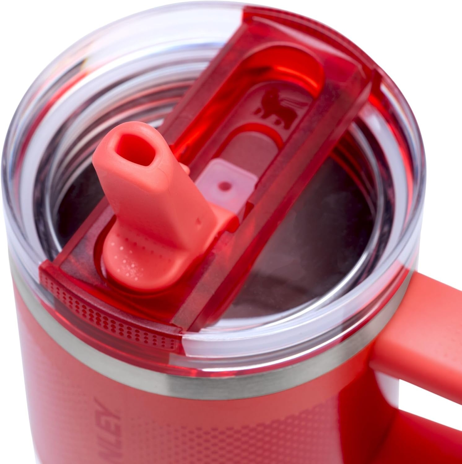 image:imageSTANLEY Quencher ProTour Flipstraw Tumbler 20 oz Chili Black BuiltIn Straw amp Handle Cupholder Compatible for Travel Leakproof Insulated Stainless Steel Cup BPAFreeHot Coral Fade