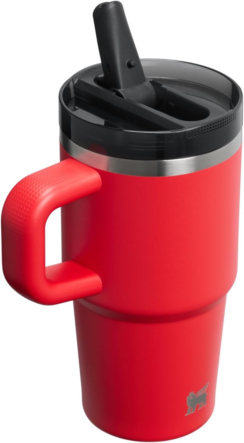 image:imageSTANLEY Quencher ProTour Flipstraw Tumbler 20 oz Chili Black BuiltIn Straw amp Handle Cupholder Compatible for Travel Leakproof Insulated Stainless Steel Cup BPAFreeChili Black