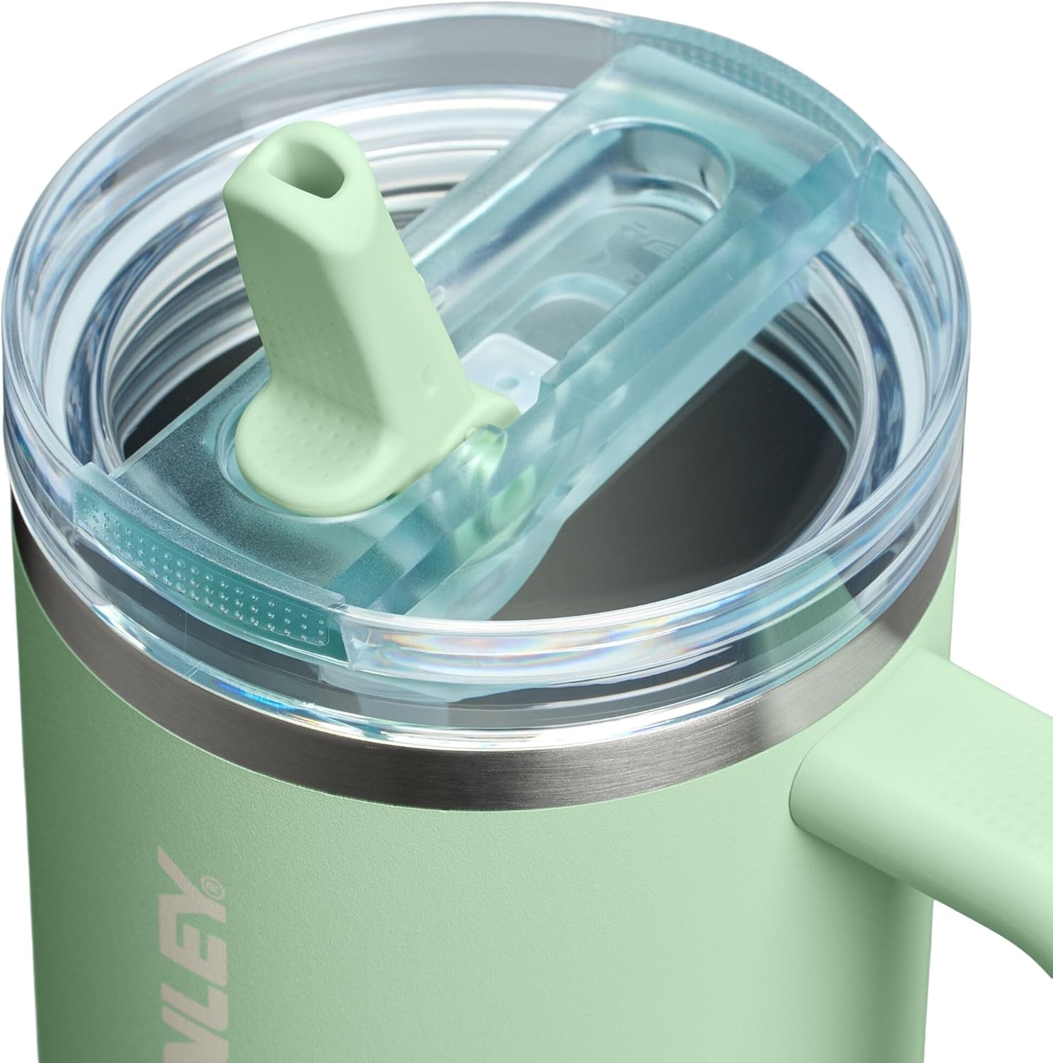 image:imageSTANLEY Quencher ProTour Flipstraw Tumbler 20 oz Chili Black BuiltIn Straw amp Handle Cupholder Compatible for Travel Leakproof Insulated Stainless Steel Cup BPAFreePistachio