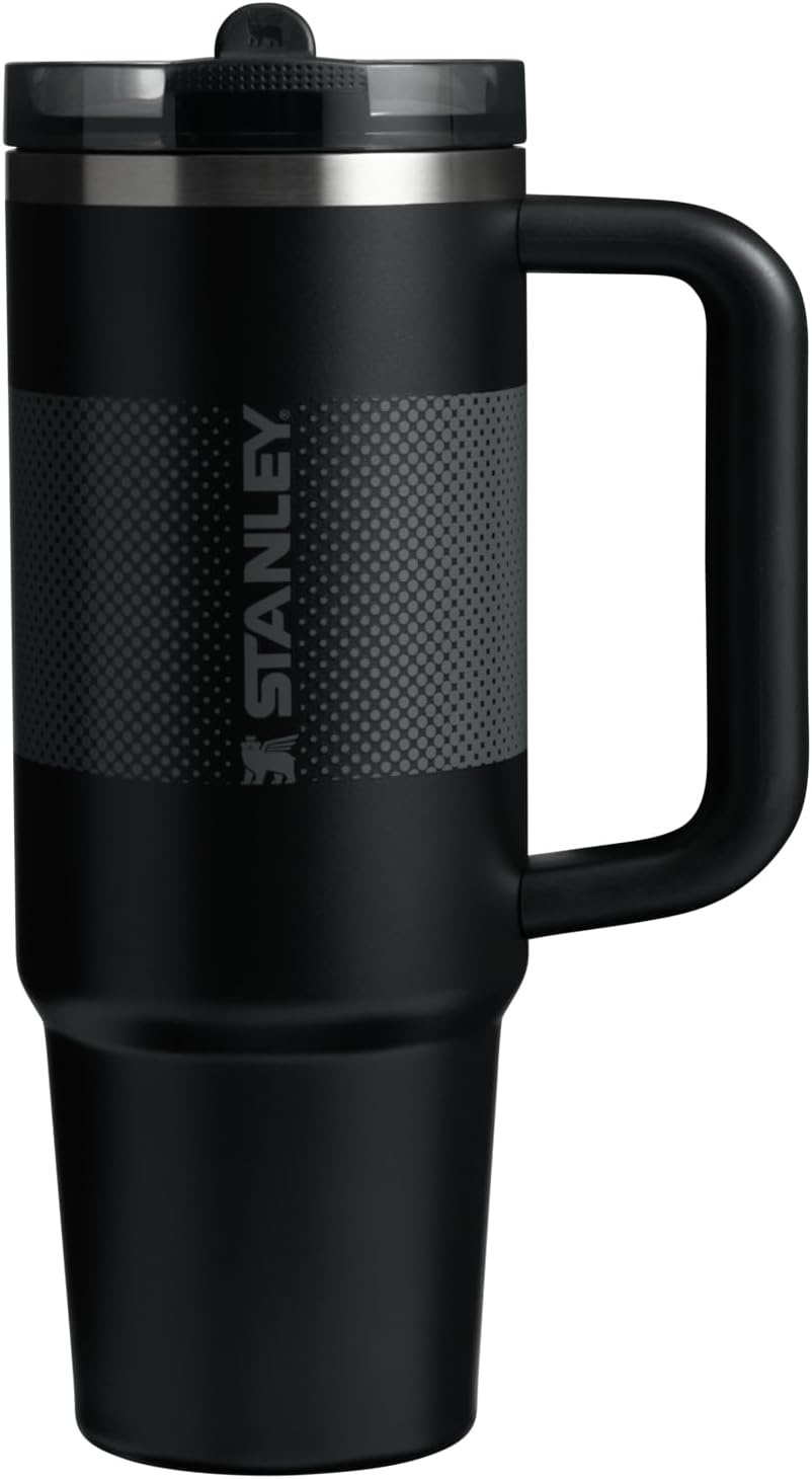 image:imageSTANLEY Quencher ProTour Flipstraw Tumbler 20 oz Chili Black BuiltIn Straw amp Handle Cupholder Compatible for Travel Leakproof Insulated Stainless Steel Cup BPAFreeBlack Fade