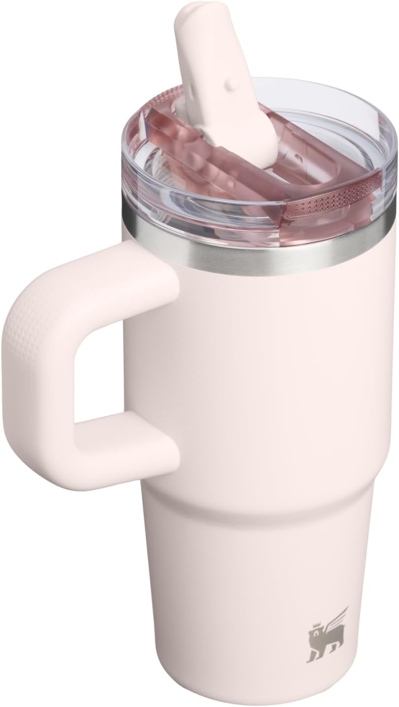 image:imageSTANLEY Quencher ProTour Flipstraw Tumbler 20 oz Chili Black BuiltIn Straw amp Handle Cupholder Compatible for Travel Leakproof Insulated Stainless Steel Cup BPAFreeRose Quartz