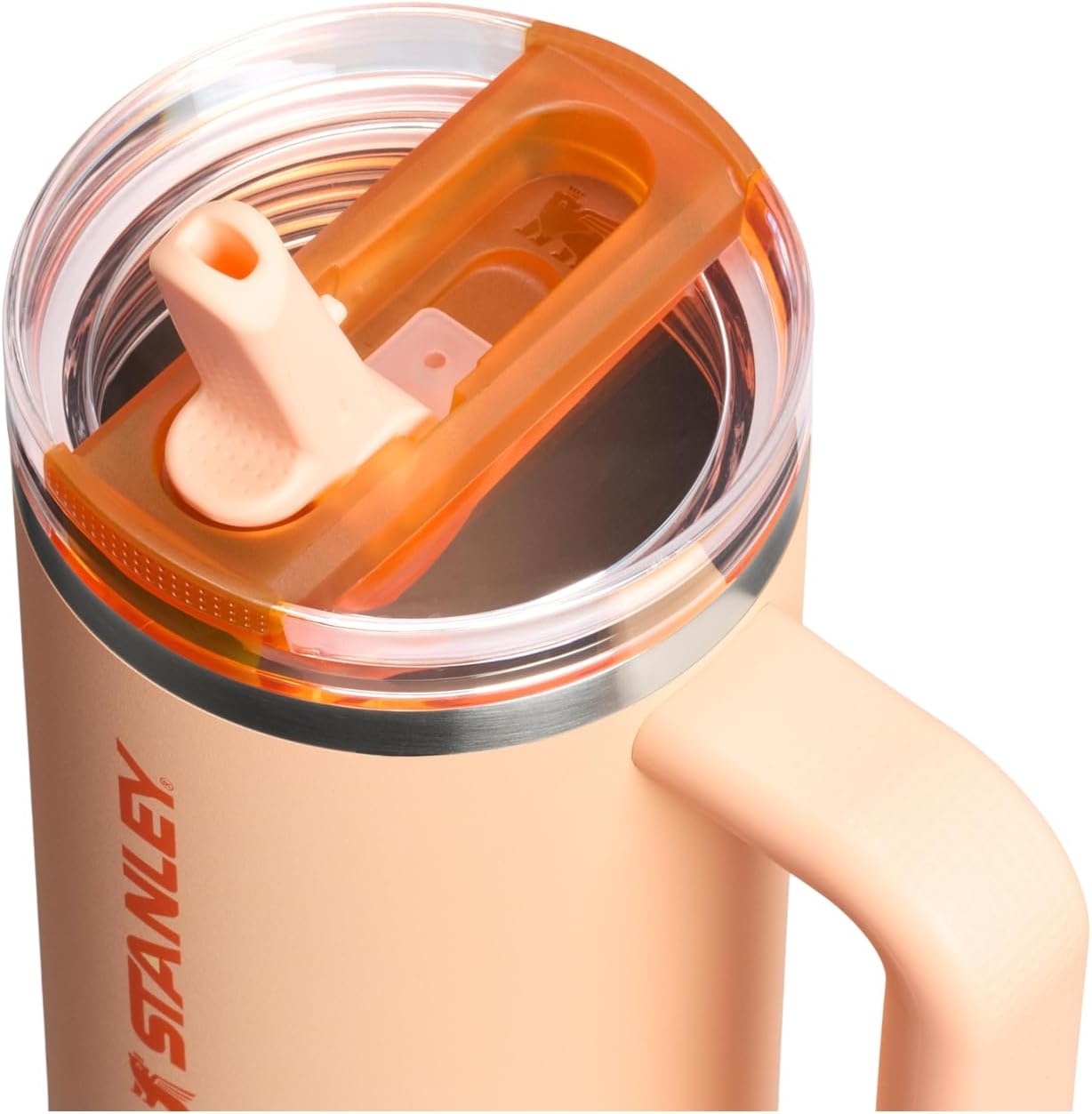 image:imageSTANLEY Quencher ProTour Flipstraw Tumbler 20 oz Chili Black BuiltIn Straw amp Handle Cupholder Compatible for Travel Leakproof Insulated Stainless Steel Cup BPAFreeOrange Sherbet