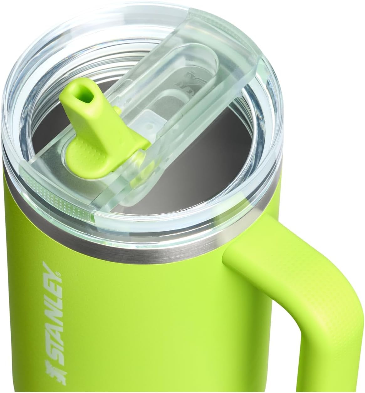 image:imageSTANLEY Quencher ProTour Flipstraw Tumbler 20 oz Chili Black BuiltIn Straw amp Handle Cupholder Compatible for Travel Leakproof Insulated Stainless Steel Cup BPAFreeChartreuse
