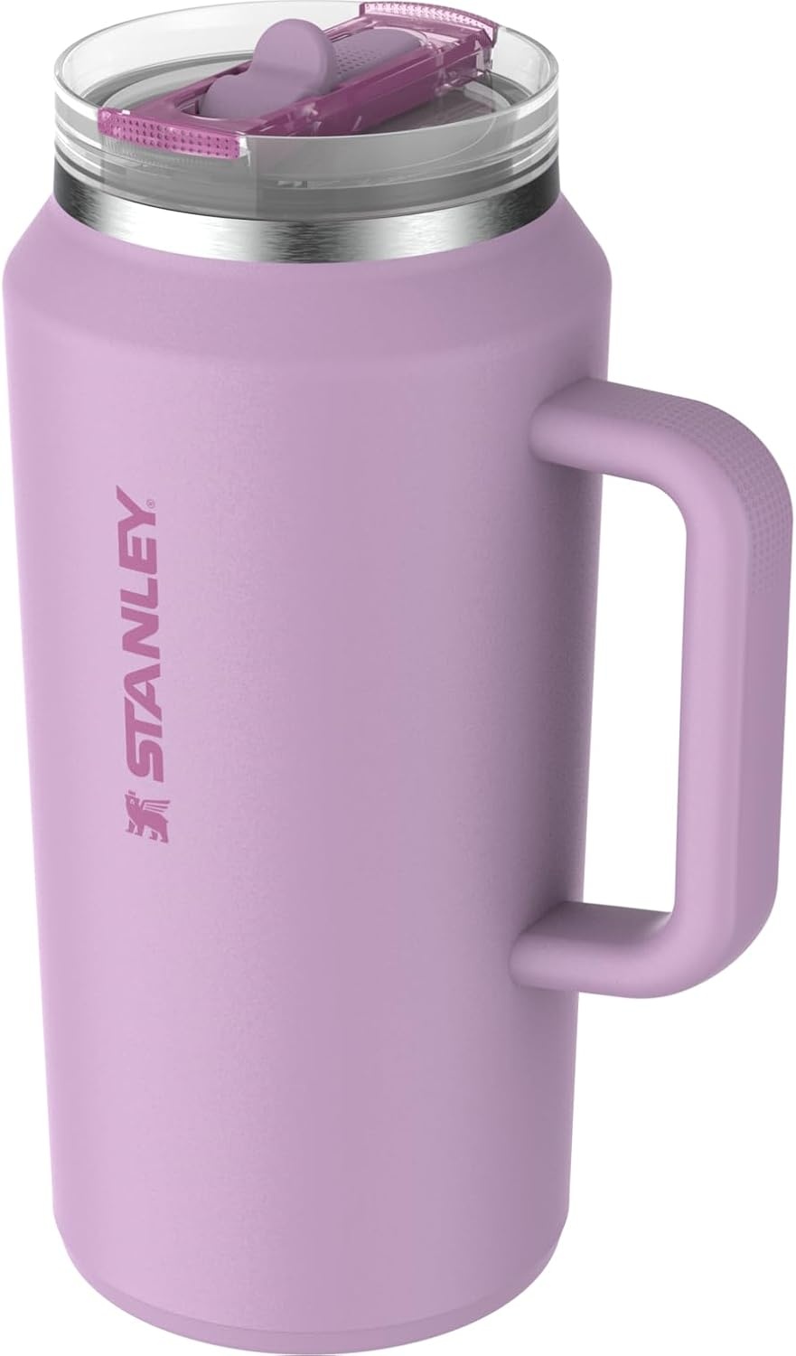 image:imageSTANLEY Quencher ProTour Flipstraw Tumbler 20 oz Chili Black BuiltIn Straw amp Handle Cupholder Compatible for Travel Leakproof Insulated Stainless Steel Cup BPAFreeSoft Orchid