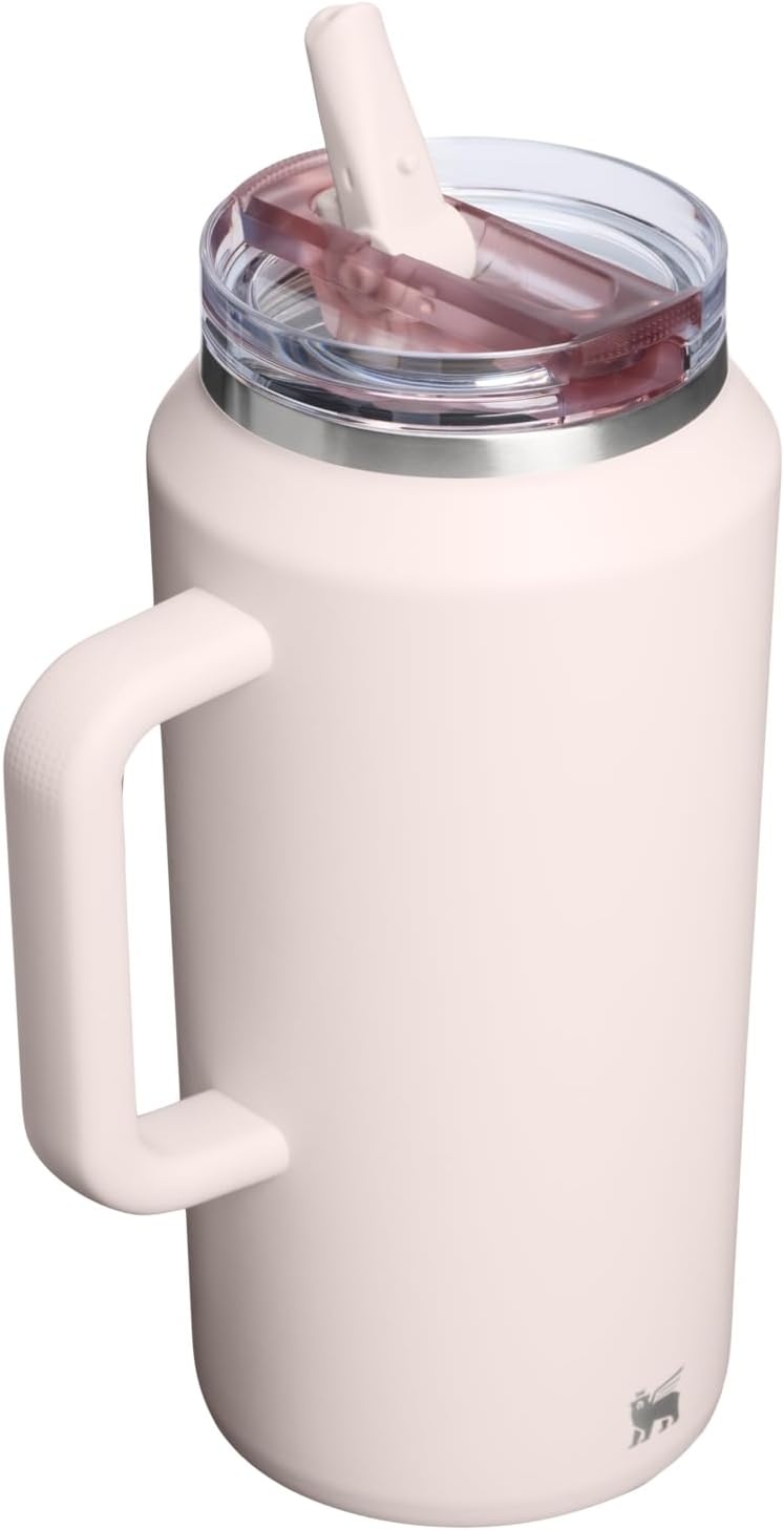 image:imageSTANLEY Quencher ProTour Flipstraw Tumbler 20 oz Chili Black BuiltIn Straw amp Handle Cupholder Compatible for Travel Leakproof Insulated Stainless Steel Cup BPAFreeRose Quartz