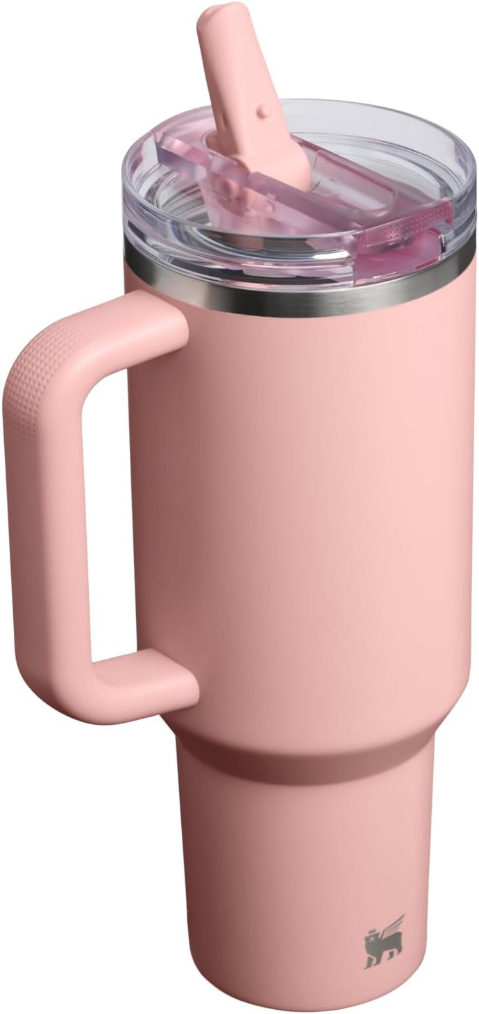 image:imageSTANLEY Quencher ProTour Flipstraw Tumbler 20 oz Chili Black BuiltIn Straw amp Handle Cupholder Compatible for Travel Leakproof Insulated Stainless Steel Cup BPAFreePeach Rose