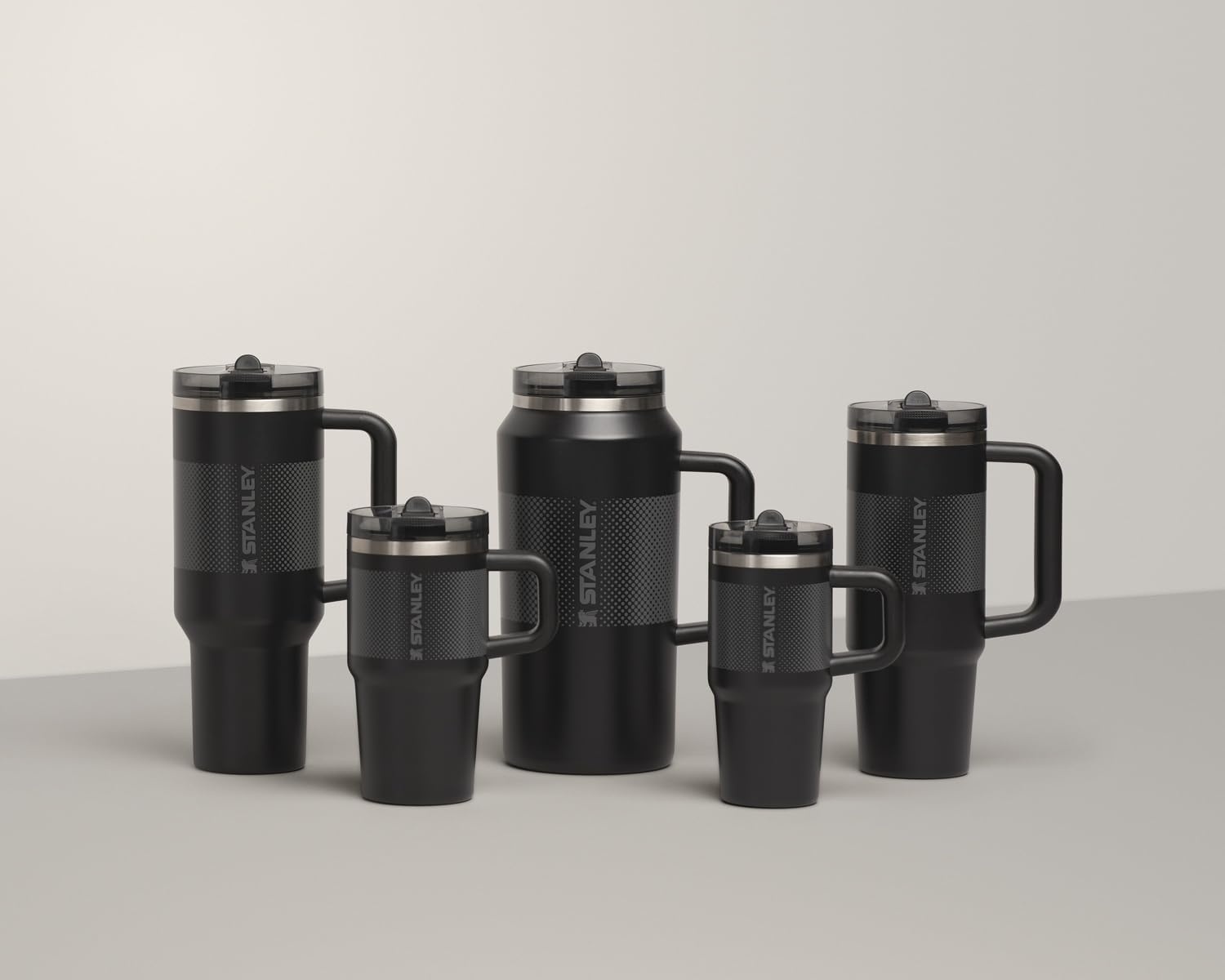 image:imageSTANLEY Quencher ProTour Flipstraw Tumbler 20 oz Chili Black BuiltIn Straw amp Handle Cupholder Compatible for Travel Leakproof Insulated Stainless Steel Cup BPAFreeBlack Fade