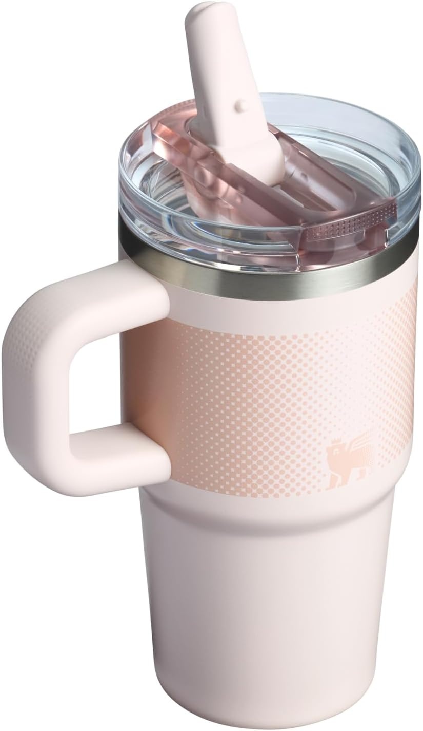 image:imageSTANLEY Quencher ProTour Flipstraw Tumbler 20 oz Chili Black BuiltIn Straw amp Handle Cupholder Compatible for Travel Leakproof Insulated Stainless Steel Cup BPAFreeRose Quartz Fade