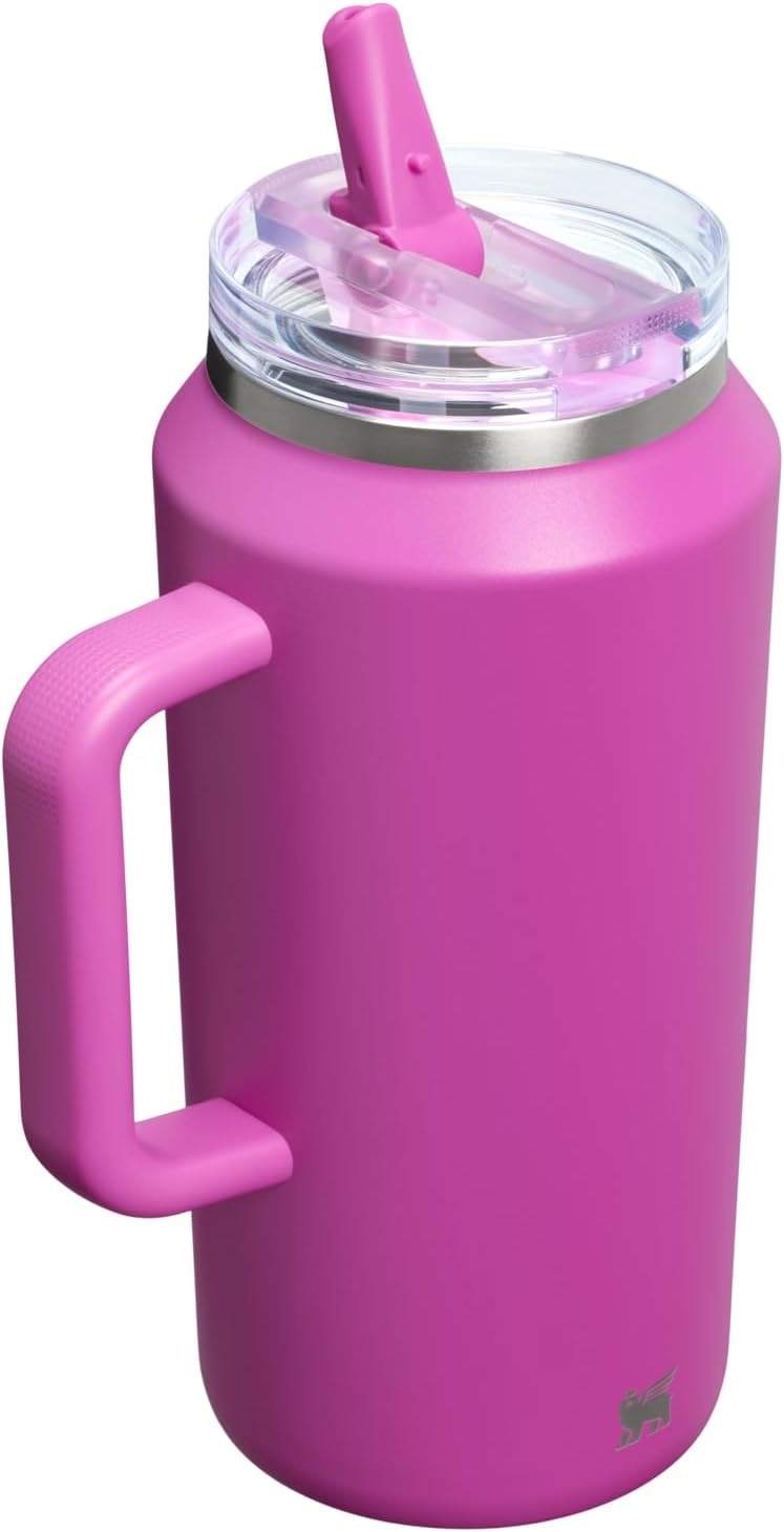 image:imageSTANLEY Quencher ProTour Flipstraw Tumbler 20 oz Chili Black BuiltIn Straw amp Handle Cupholder Compatible for Travel Leakproof Insulated Stainless Steel Cup BPAFreeDark Blossom