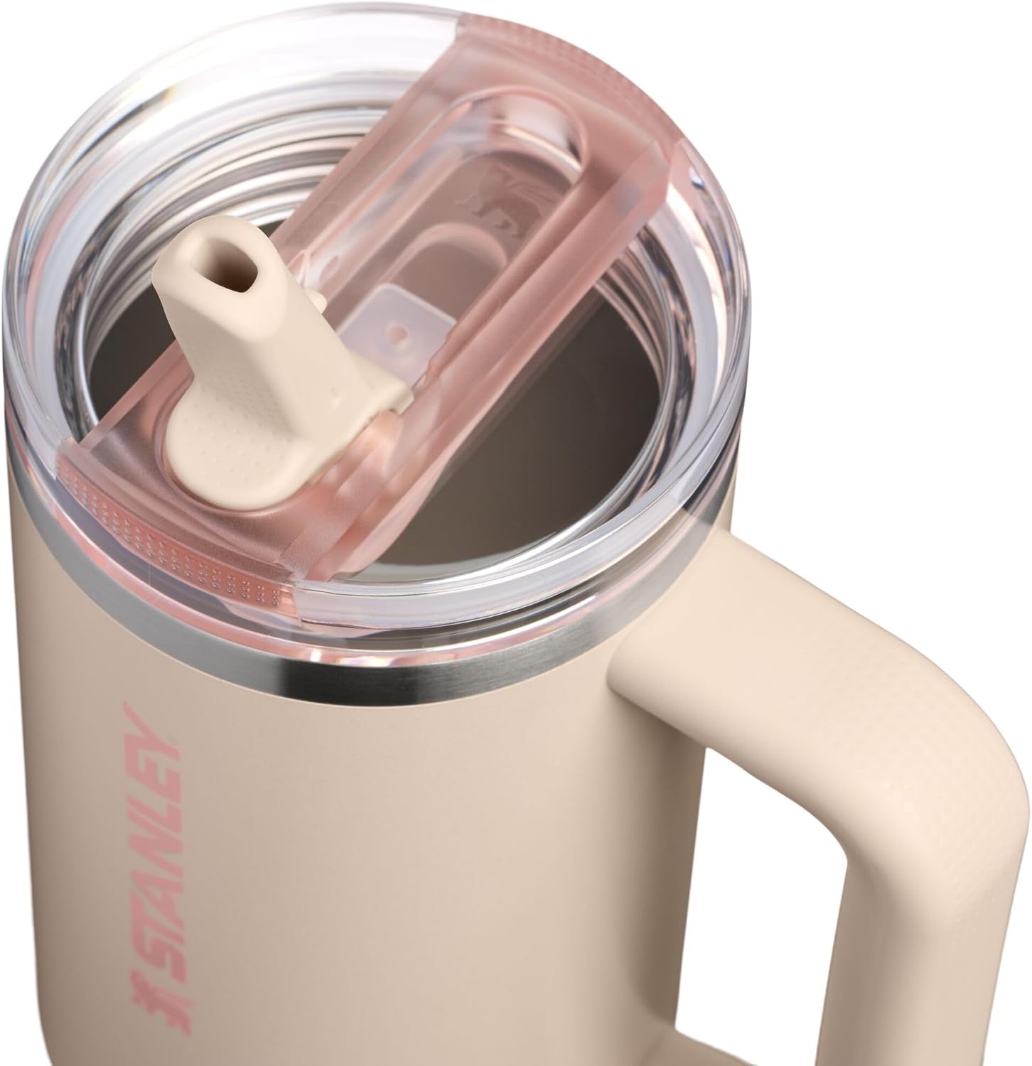 image:imageSTANLEY Quencher ProTour Flipstraw Tumbler 20 oz Chili Black BuiltIn Straw amp Handle Cupholder Compatible for Travel Leakproof Insulated Stainless Steel Cup BPAFreeChampagne