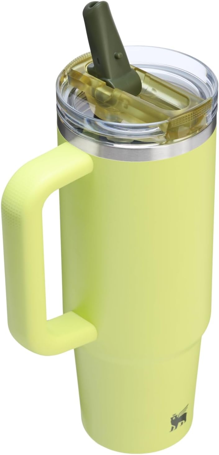 image:imageSTANLEY Quencher ProTour Flipstraw Tumbler 20 oz Chili Black BuiltIn Straw amp Handle Cupholder Compatible for Travel Leakproof Insulated Stainless Steel Cup BPAFreePrickly Pear