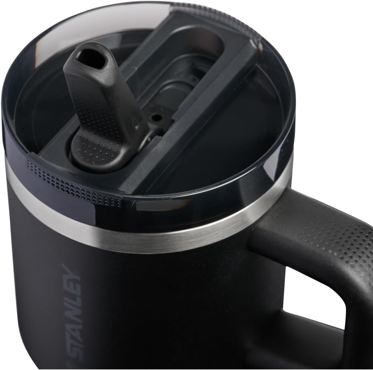 image:imageSTANLEY Quencher ProTour Flipstraw Tumbler 20 oz Chili Black BuiltIn Straw amp Handle Cupholder Compatible for Travel Leakproof Insulated Stainless Steel Cup BPAFreeBlack 20