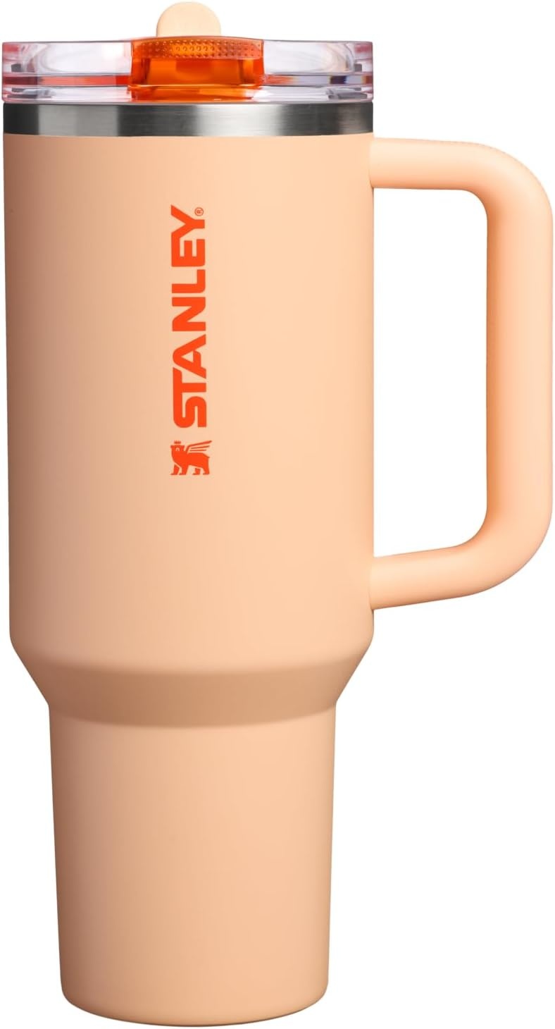 image:imageSTANLEY Quencher ProTour Flipstraw Tumbler 20 oz Chili Black BuiltIn Straw amp Handle Cupholder Compatible for Travel Leakproof Insulated Stainless Steel Cup BPAFreeOrange Sherbet