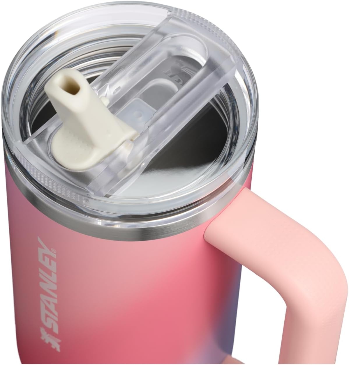 image:imageSTANLEY Quencher ProTour Flipstraw Tumbler 20 oz Chili Black BuiltIn Straw amp Handle Cupholder Compatible for Travel Leakproof Insulated Stainless Steel Cup BPAFreeSunset Spiral