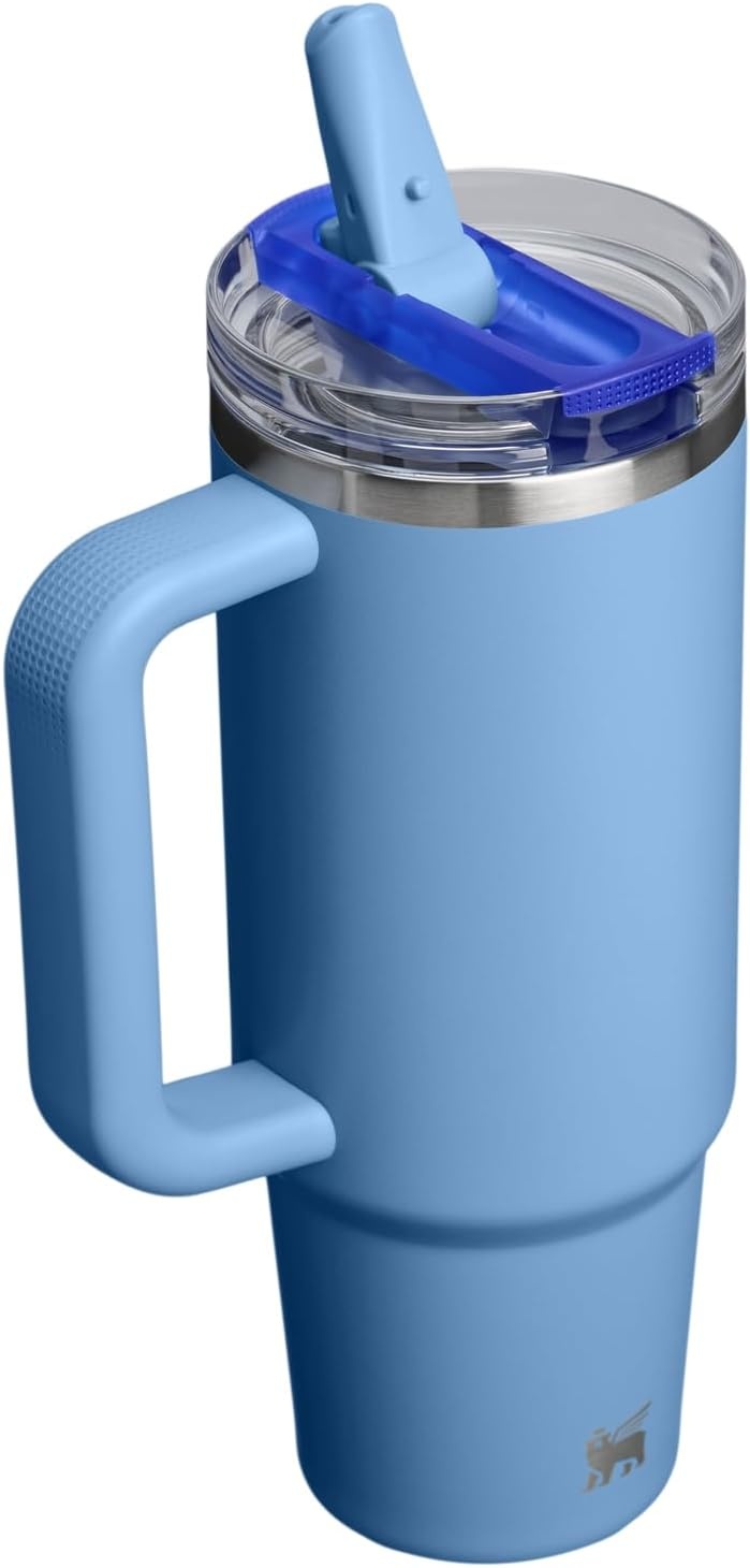 image:imageSTANLEY Quencher ProTour Flipstraw Tumbler 20 oz Chili Black BuiltIn Straw amp Handle Cupholder Compatible for Travel Leakproof Insulated Stainless Steel Cup BPAFreeBlue Sky