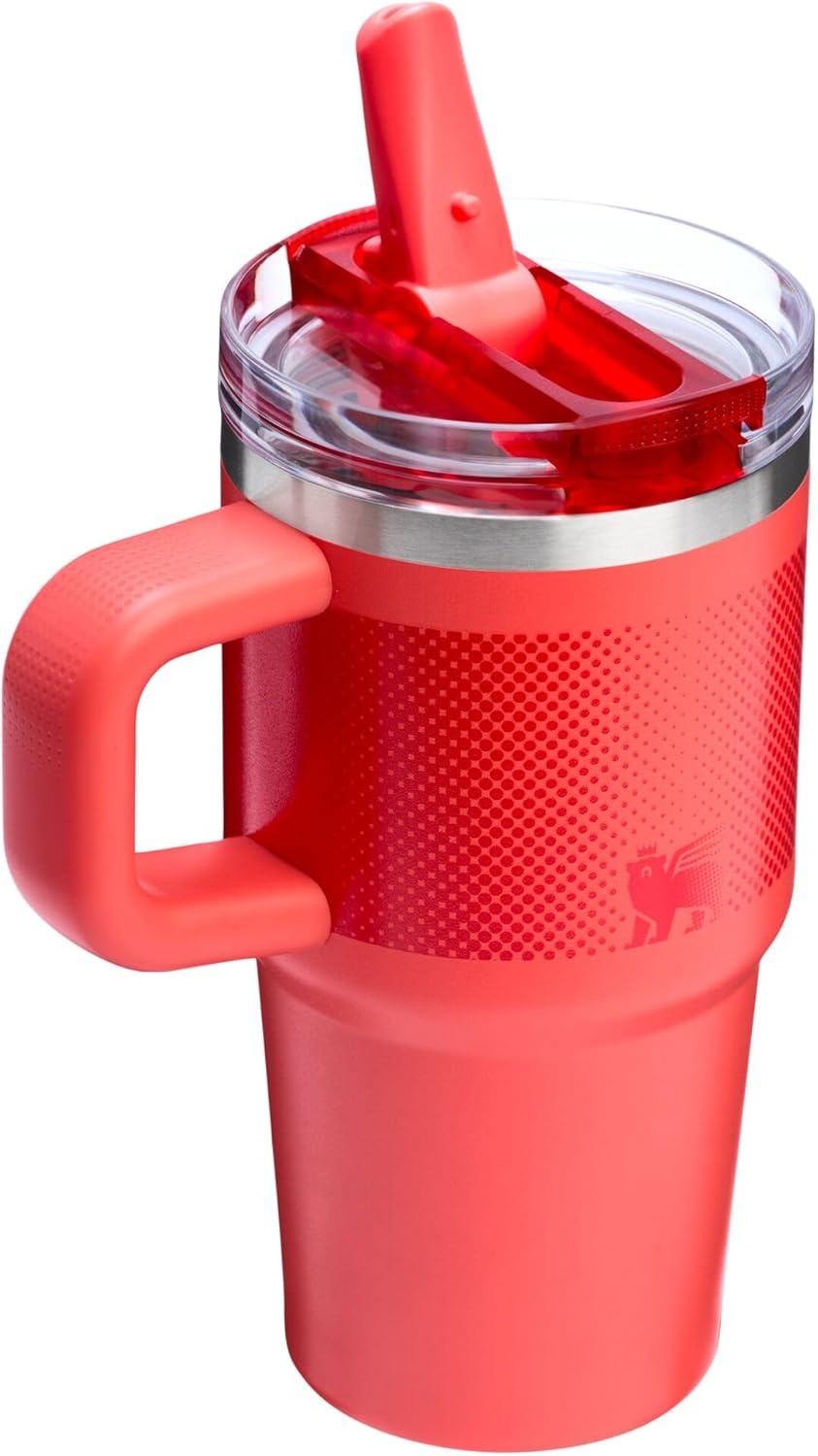 image:imageSTANLEY Quencher ProTour Flipstraw Tumbler 20 oz Chili Black BuiltIn Straw amp Handle Cupholder Compatible for Travel Leakproof Insulated Stainless Steel Cup BPAFreeHot Coral Fade