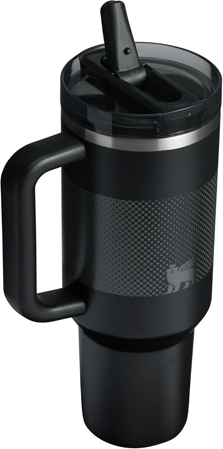 image:imageSTANLEY Quencher ProTour Flipstraw Tumbler 20 oz Chili Black BuiltIn Straw amp Handle Cupholder Compatible for Travel Leakproof Insulated Stainless Steel Cup BPAFreeBlack Fade