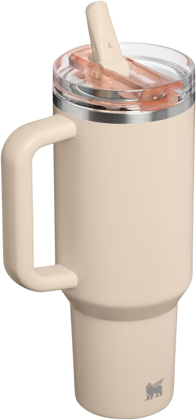 image:imageSTANLEY Quencher ProTour Flipstraw Tumbler 20 oz Chili Black BuiltIn Straw amp Handle Cupholder Compatible for Travel Leakproof Insulated Stainless Steel Cup BPAFreeChampagne