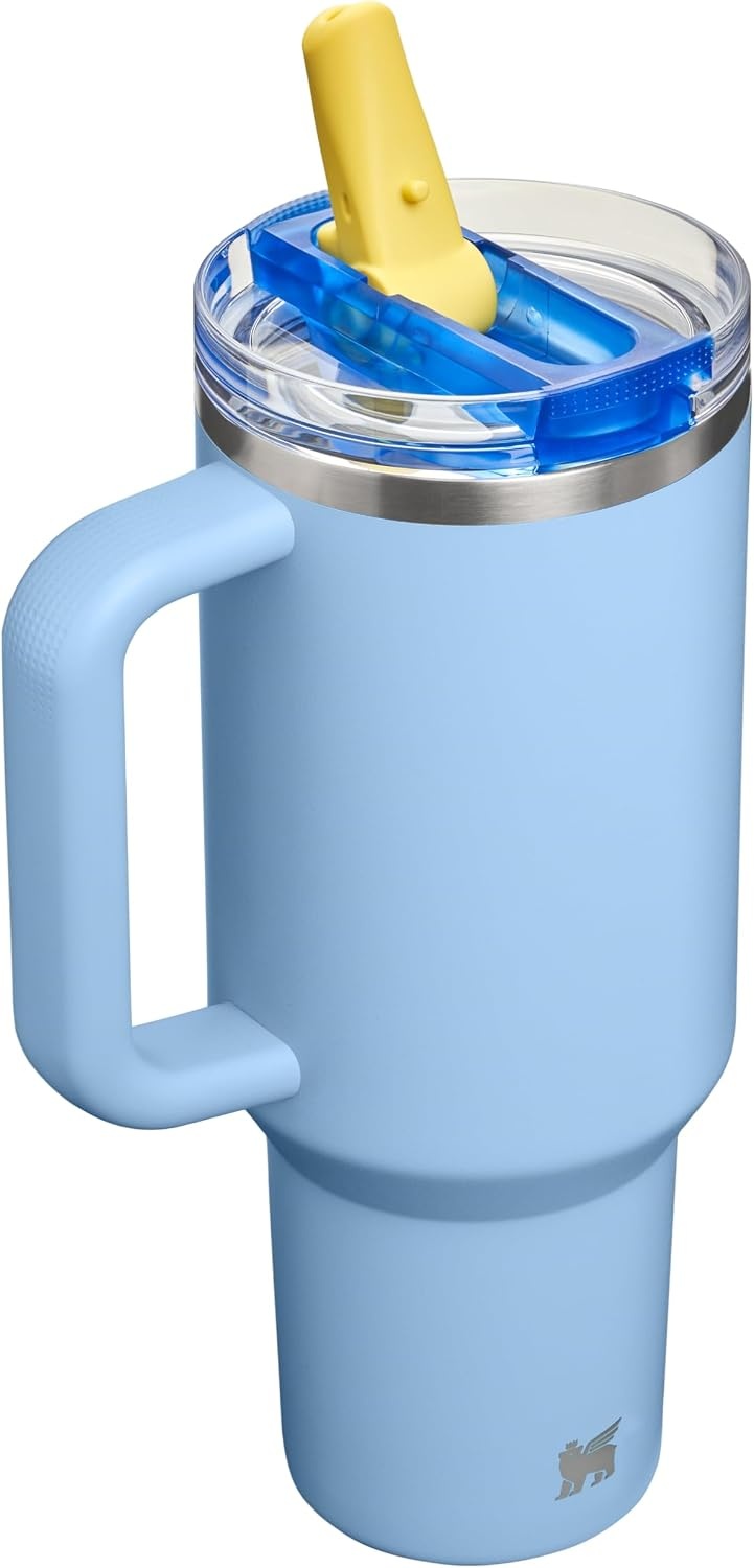 image:imageSTANLEY Quencher ProTour Flipstraw Tumbler 20 oz Chili Black BuiltIn Straw amp Handle Cupholder Compatible for Travel Leakproof Insulated Stainless Steel Cup BPAFreeCornflower Admiral Blue
