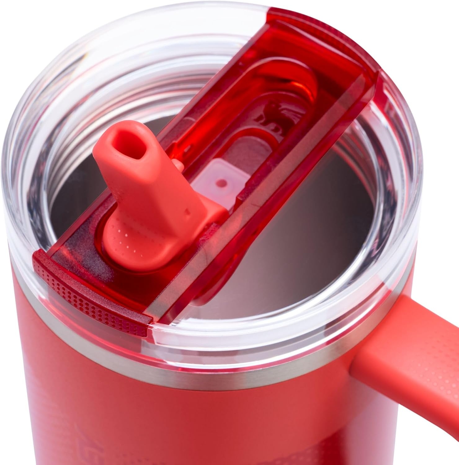 image:imageSTANLEY Quencher ProTour Flipstraw Tumbler 40 oz Hot Coral Fade BuiltIn Straw amp Handle Cupholder Compatible for Travel Leakproof Insulated Stainless Steel Cup BPAFree