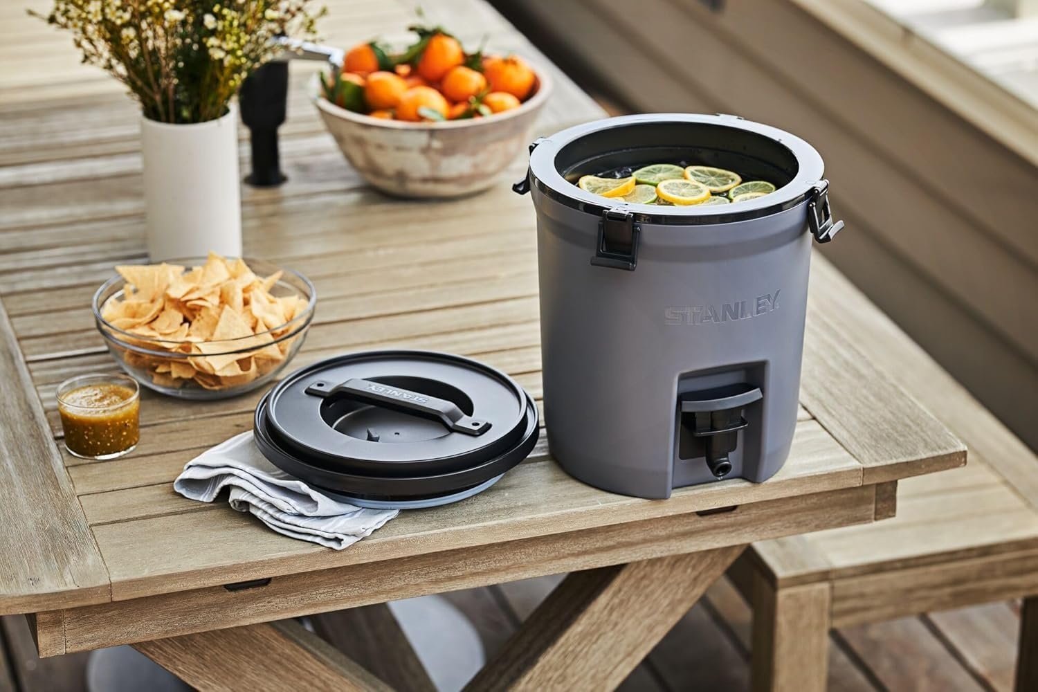 image:imageStanley Adventure Fast Flow Water Jug Leakproof Ice Water Dispenser Insulated Beverage Cooler Easy Pour Spigot and Latched Foam Lid BPAFreeRose Quartz