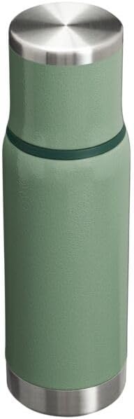 image:imageStanley AdventureToGo Vacuum Bottle 11 qt Wide Mouth with Leakproof Cup Lid Keep Drinks Hot or Cold Packable for Travel Insulated Stainless Steel Thermal Bottle BPAFree Chili RedHammertone Green