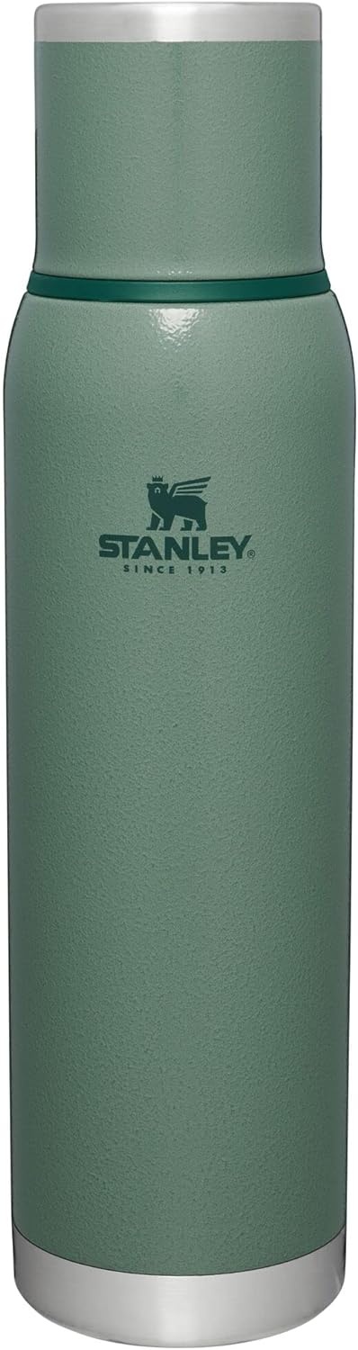 image:imageStanley AdventureToGo Vacuum Bottle 11 qt Wide Mouth with Leakproof Cup Lid Keep Drinks Hot or Cold Packable for Travel Insulated Stainless Steel Thermal Bottle BPAFree Chili RedHammertone Green
