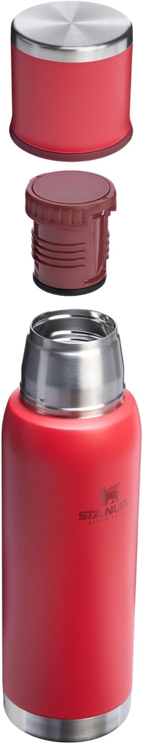 image:imageStanley AdventureToGo Vacuum Bottle 11 qt Wide Mouth with Leakproof Cup Lid Keep Drinks Hot or Cold Packable for Travel Insulated Stainless Steel Thermal Bottle BPAFree Chili RedChili Red