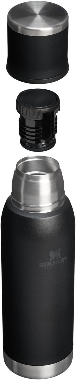 image:imageStanley AdventureToGo Vacuum Bottle 11 qt Wide Mouth with Leakproof Cup Lid Keep Drinks Hot or Cold Packable for Travel Insulated Stainless Steel Thermal Bottle BPAFree Chili RedBlack 20