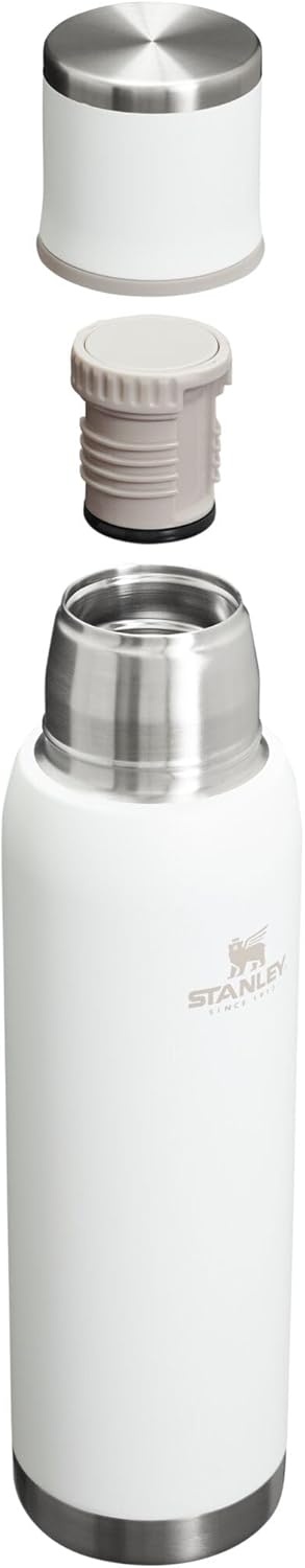 image:imageStanley AdventureToGo Vacuum Bottle 11 qt Wide Mouth with Leakproof Cup Lid Keep Drinks Hot or Cold Packable for Travel Insulated Stainless Steel Thermal Bottle BPAFree Chili RedFrost