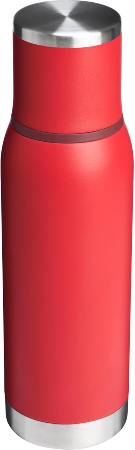 image:imageStanley AdventureToGo Vacuum Bottle 11 qt Wide Mouth with Leakproof Cup Lid Keep Drinks Hot or Cold Packable for Travel Insulated Stainless Steel Thermal Bottle BPAFree Chili RedChili Red