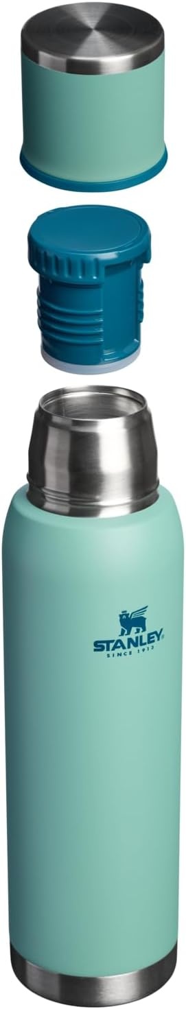 image:imageStanley AdventureToGo Vacuum Bottle 11 qt Wide Mouth with Leakproof Cup Lid Keep Drinks Hot or Cold Packable for Travel Insulated Stainless Steel Thermal Bottle BPAFree Chili RedSpring Green