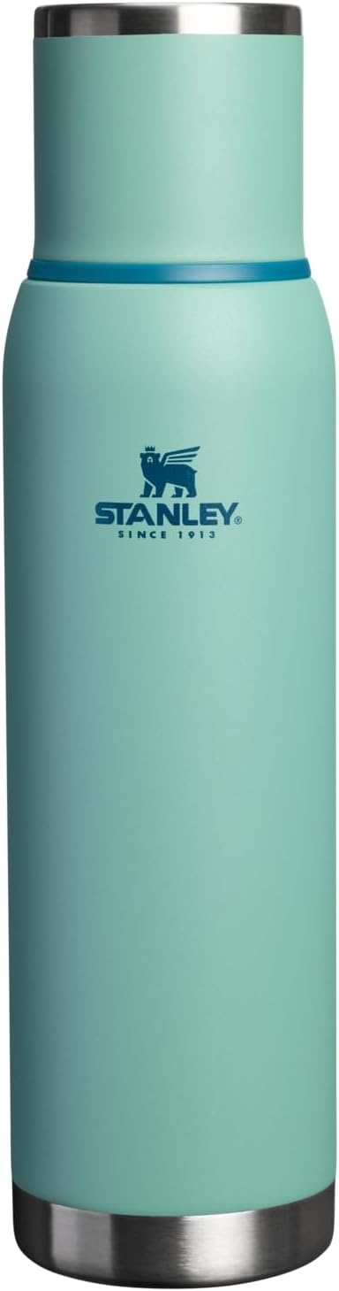 image:imageStanley AdventureToGo Vacuum Bottle 11 qt Wide Mouth with Leakproof Cup Lid Keep Drinks Hot or Cold Packable for Travel Insulated Stainless Steel Thermal Bottle BPAFree Chili RedSpring Green