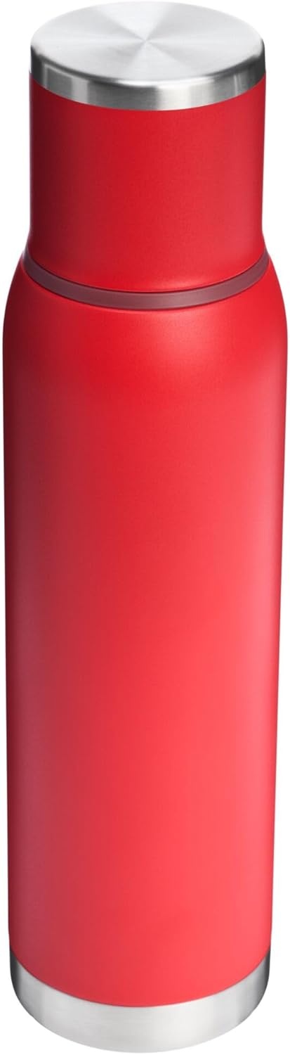 image:imageStanley AdventureToGo Vacuum Bottle 11 qt Wide Mouth with Leakproof Cup Lid Keep Drinks Hot or Cold Packable for Travel Insulated Stainless Steel Thermal Bottle BPAFree Chili RedChili Red