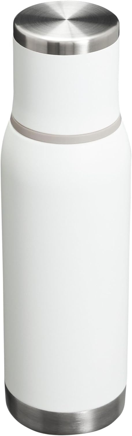 image:imageStanley AdventureToGo Vacuum Bottle 11 qt Wide Mouth with Leakproof Cup Lid Keep Drinks Hot or Cold Packable for Travel Insulated Stainless Steel Thermal Bottle BPAFree Chili RedFrost White